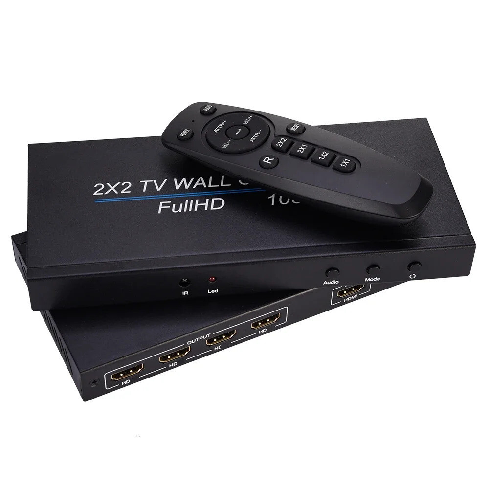 1080p 2x2 ทีวี Video Wall Controller Multi หน้าจอเย็บโปรเซสเซอร์ Splicer 2x1 3x1 1x3 1x2 4x1 1x4 4 T