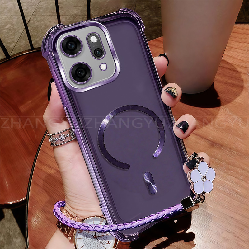 เคสสําหรับเคสโทรศัพท์ OPPO Reno 14 ใหม่แม่เหล็กที่แข็งแกร่งชาร์จไร้สาย C-ring กันกระแทกสี่มุมปลอกเชื