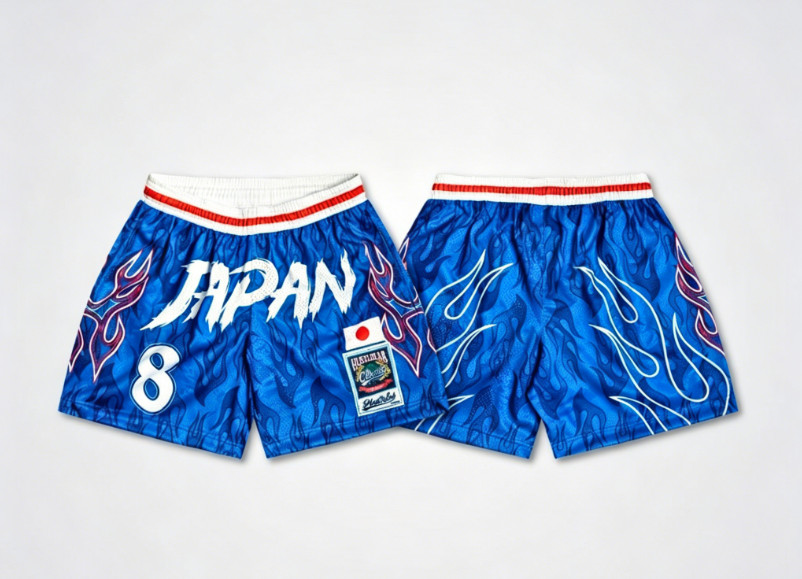 กางเกงขาสั้น กางเกงแฟชั่นเนวสตรีท HoopLife World Cup Japan Mesh Shorts
