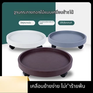 🪴 ถาดกระถางต้นไม้มีล้อเลื่อน ล้อสากล รับน้ำหนักดี | ฐานเรซินแข็งแรง ถอดได้ มีหลายขนาด