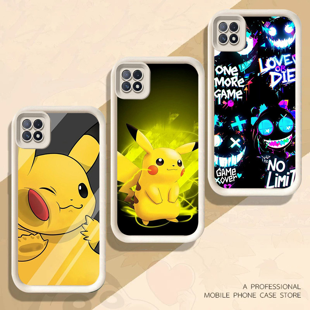 เคสสําหรับซิลิโคนสีดํา OPPO A55 A5 A54 A53 A53S A54S A52 A57 2020 FB-35 Pikachu Pokemon
