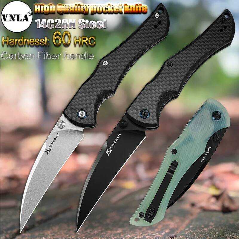C VNLA 14C28n Steel Sharp Folding Knife Outdoor Camping Hunting Cutting Survival Hiking Fishing Por