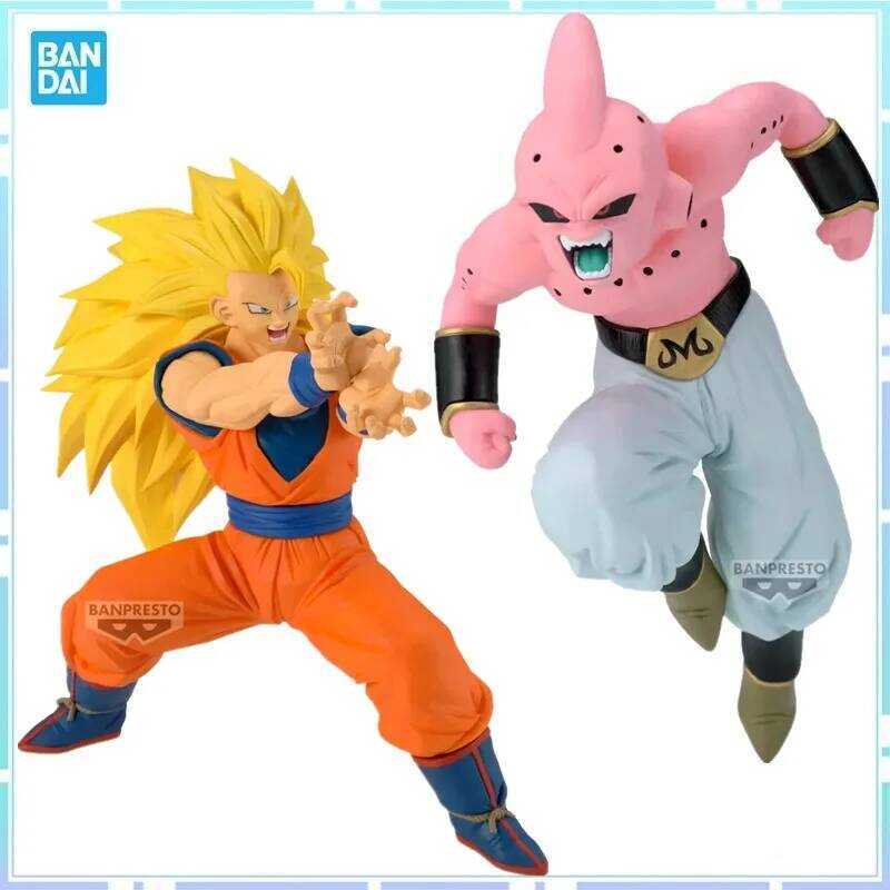C Bandai Original Banpreto Anime Dragon Ball Z Match Maker Kid Buu Son Goku PVC Action Figure Model