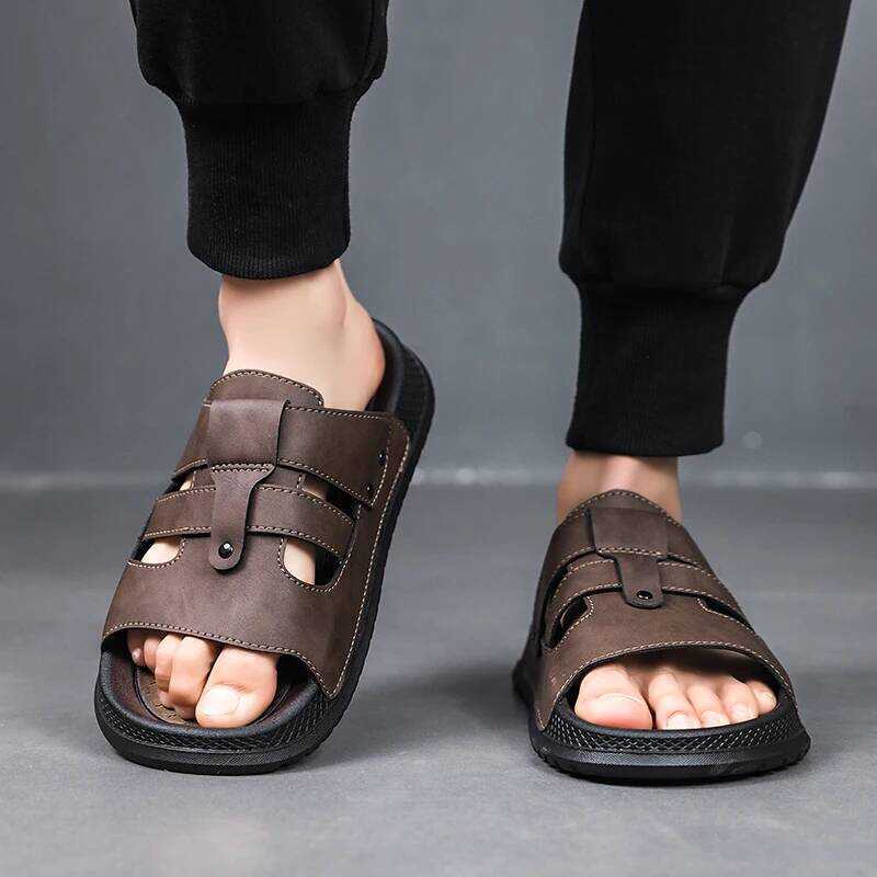 C Men's Sandals Leisure Beach Shoes Summer Male Holiday Slip Outdoor Retro Comfortable Casual Sanda