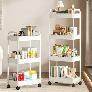 [SG Stock] Multi Functional Space Saving Shopping Cart Mobile Storage Rack For Snacks And Books With Casters