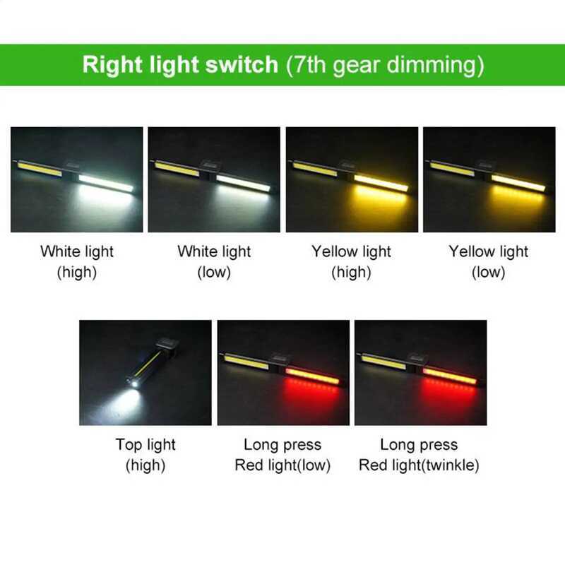 C Waterproof Led Flashlight Gym Lamp Light Posing With Magnet Rechargeable Flashlight With Hook Mag