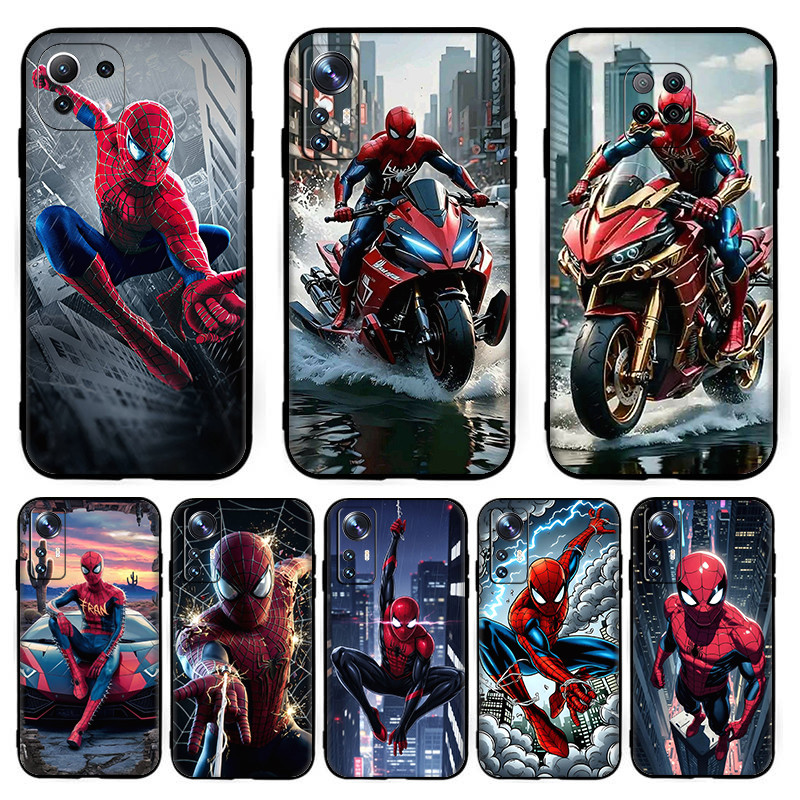 สําหรับ Xiaomi POCO F5Pro C65 C55 F5 X5Pro X5 M6 F6 Pro อะนิเมะการ์ตูน Spider-Man TPU สีดําซิลิโคนนุ