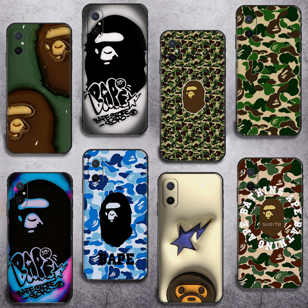 A BATHING APE สําหรับ Xiaomi Poco F7 X7 X6 Pro 12 12X Mi 8 Lite TPU เคสโทรศัพท์นุ่มฝาครอบป้องกันอาบน