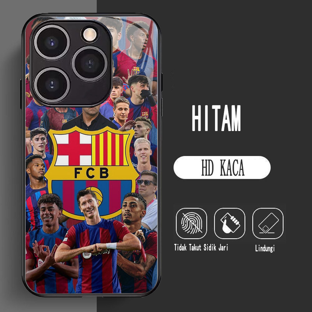 Y-17 Club_Barce_lona HD Glass Casing สําหรับ Infinix Hot Smart 8 HD 7 30i 40i Note 40 Pro Plus Case