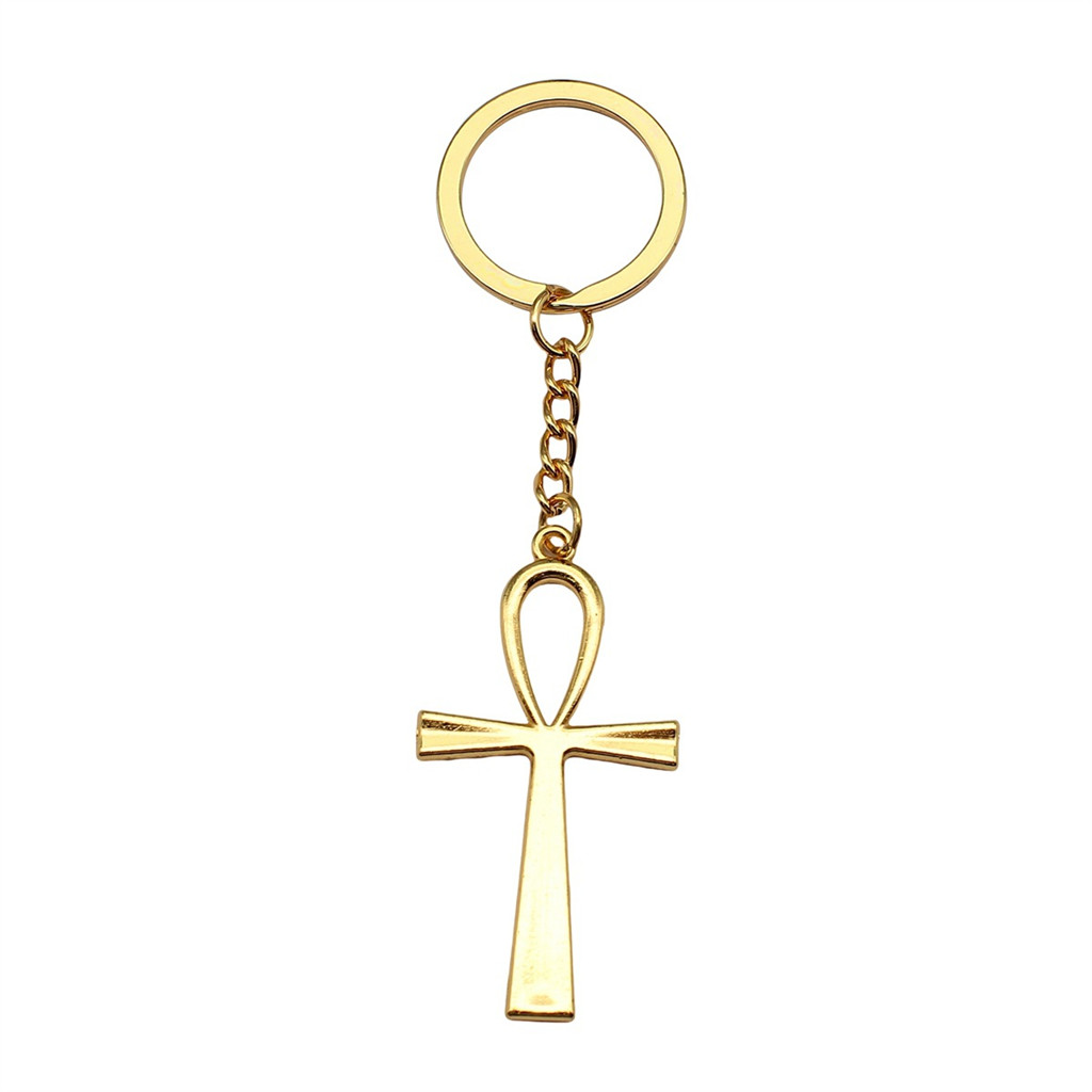 Ankh Cross Charm พวงกุญแจอียิปต์ Amulet Key Holder แหวน 28 มม.
