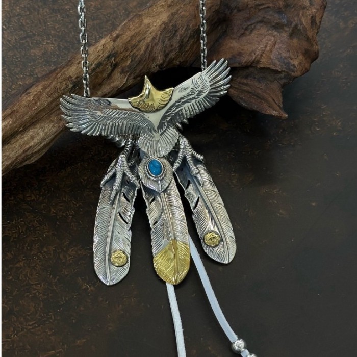 GOROS s925 เงินสเตอร์ลิง สร้อยคอมุกนกอินทรีย์ จัดส่งฟรี