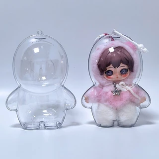 [ผู้ขายท้องถิ่น]🚚2PCS HD ClearสําหรับAespa Fluffy Club Seriesตุ๊กตาตุ๊กตาฝุ่นป้องกันกรณีอะคริลิคกล่องเก็บตุ๊กตาจี้อุปกรณ์เสริม (NO DOLL)
