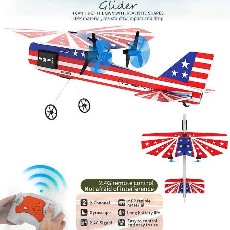 C RC Plane Remote Control Foam Aircraft 2.4G Radio RC Glider With Cool Lights RC Plane EPP Foam Fly