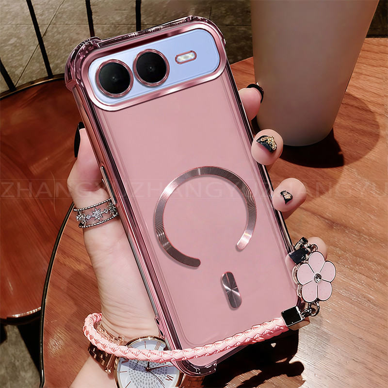 เหมาะสําหรับเคสโทรศัพท์ infinix SMART 10 PLUS ใหม่แม่เหล็กชาร์จไร้สาย C-ring สี่มุมกันกระแทกเคสโทรศั