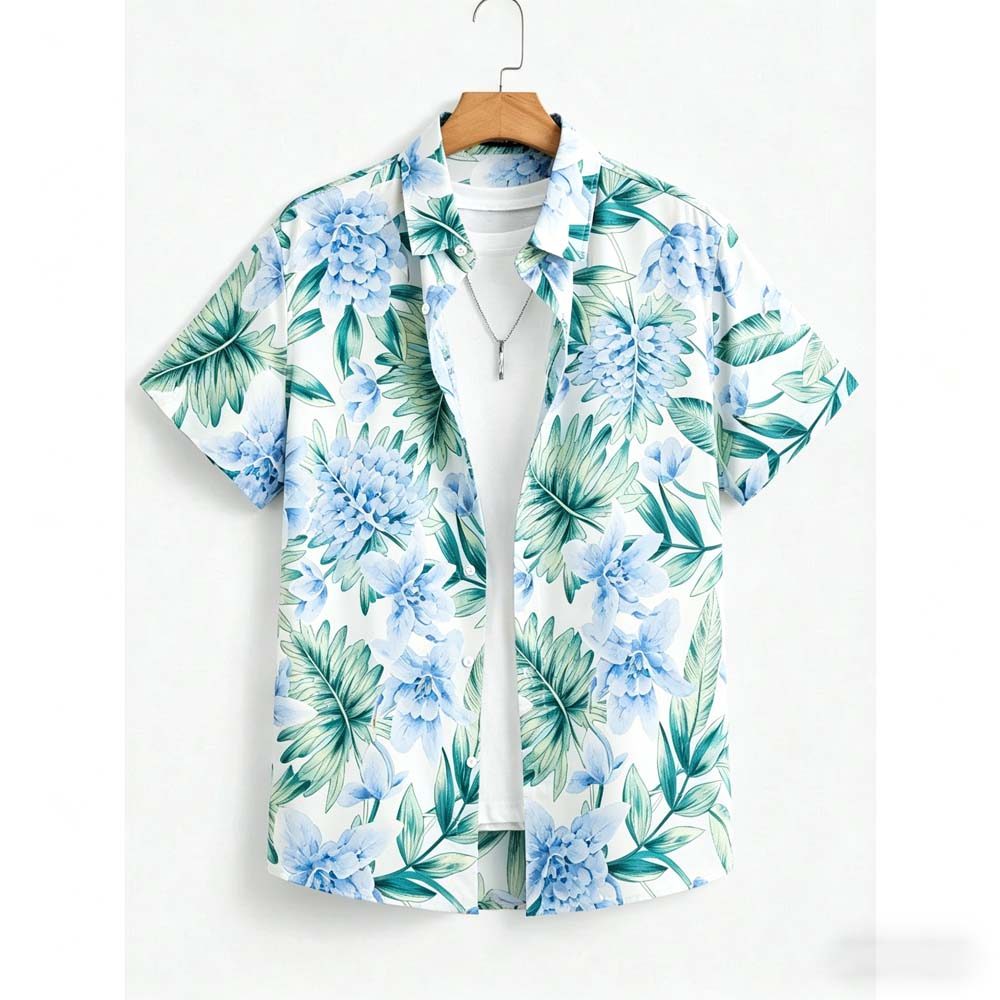 เสื้อฮาวายผู้ชาย สไตล์สบายระบายอากาศดี ออกแบบสวยงาม เหมาะสำหรับวันหยุดในเขตร้อน