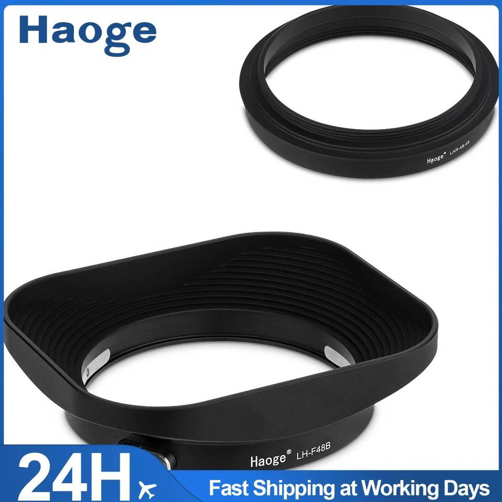 Haoge 43 มม.โลหะเลนส์ Hood Shade สําหรับ Leica D-Lux 8 กล้องอุปกรณ์เสริมสกรูเลนส์ Hood
