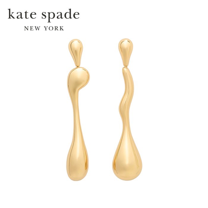 Kate Spade New York ต่างหูแบบเส้นตรงรุ่น Molten Linear Earrings KL353 700 สี Gold