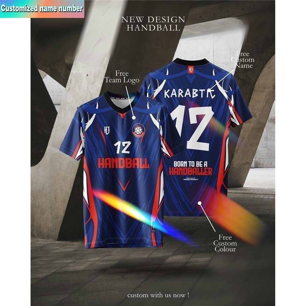 2026 ใหม่แฮนด์บอลระเหิดย์ฟรีที่กําหนดเองชื่อจํานวน Baju Jersey Bola สําหรับผู้ชายผู้หญิง
