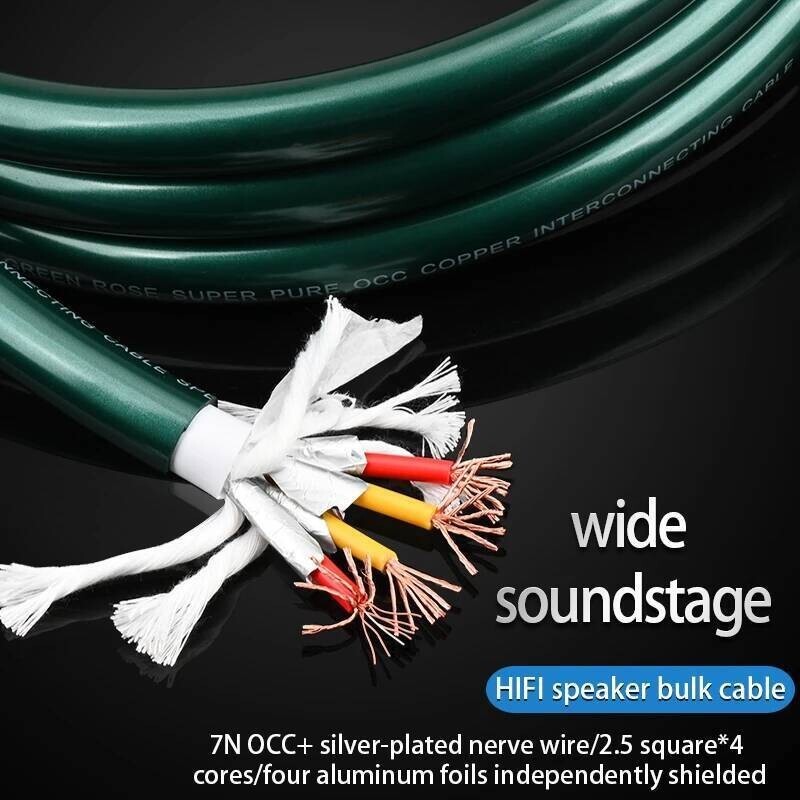 ATAUDIO HIFI สายลําโพงคุณภาพสูง 7N OCC และเงินชุบลวดประสาท Hifi ลําโพงลวดจํานวนมากสําหรับ DIY