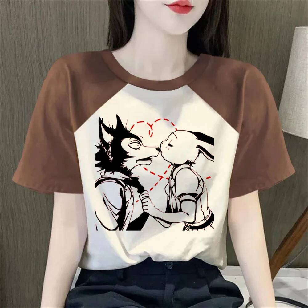 Beastars t เสื้อวัยรุ่น Psychedelic gothic ฉาก streetwear เสื้อยืด streetwear y2k ญี่ปุ่น meme