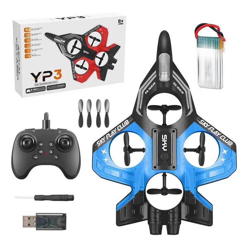 C 2.4G RC Drone With Light Flying Helicopter Yp3 Glider RC Hobby Jet Plane Stunt Remote Control Foa
