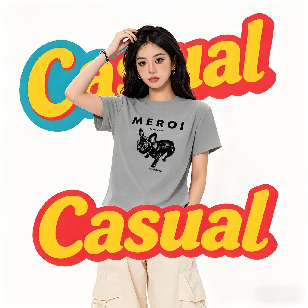 Basic Tee Daily Commute Graphic Print for Young Ladies