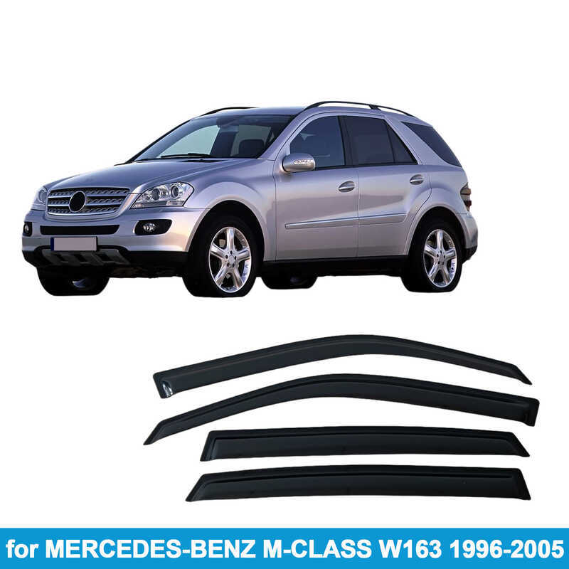 เหมาะสําหรับ MERCEDES-BENZ M-CLASS W163 1996-25 Rain Block Side Window Deflector Rain Eyebrow