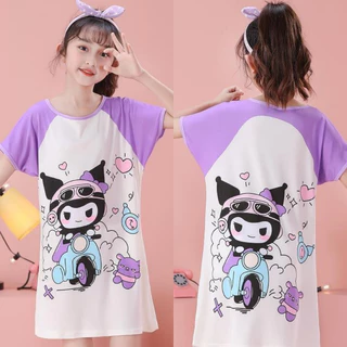 Affordable Kids Teen's Short Sleeve Round-Neck Sleepwear Adorable Unicorn Girls' Nightie for 4 - 5 years