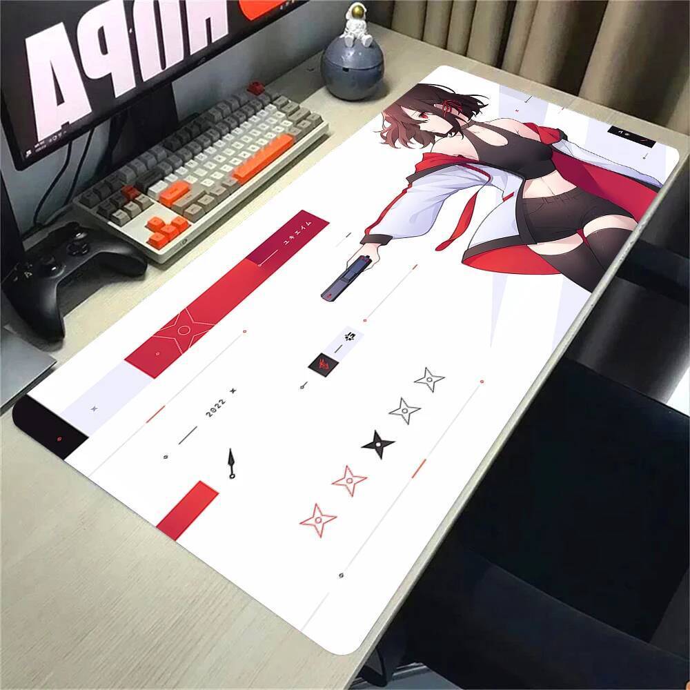 90x40 ซม.ลื่นแผ่นรองเม้าส์ YUki Aim Katana Gaming Mouse Pad Gamer ขนาดใหญ่ HD พิมพ์ Frenzy Sora Mousepad XXL Pc Gamer แป้นพิมพ์แผ่น