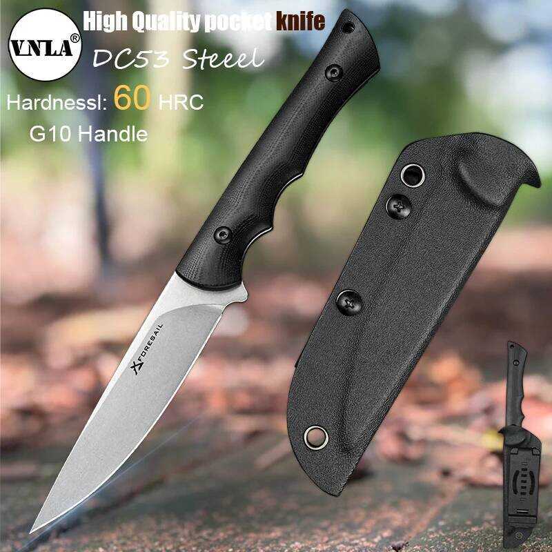 C VNLA Dc53 Steel Blade G10 Handle Sharp Fixed Camping On Foot Fishing Outdoor Survival Cutting Hun