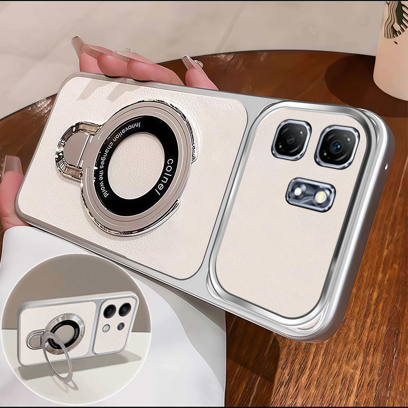 เหมาะสําหรับเคสโทรศัพท์ infinix HOT 50i Smart 9 พร้อมรูปแบบหนังออกแบบใหม่พับวงเล็บแม่เหล็กกระจกหน้าต