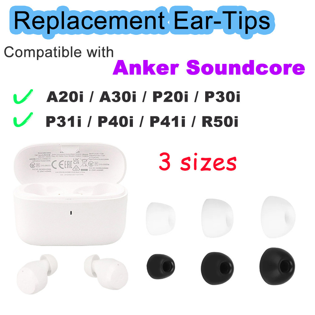 สําหรับ Anker Soundcore A20i A30i P20i P30i P31i P40i P41i R50i จุกหูฟังซิลิโคนอ่อนนุ่ม S/M/L