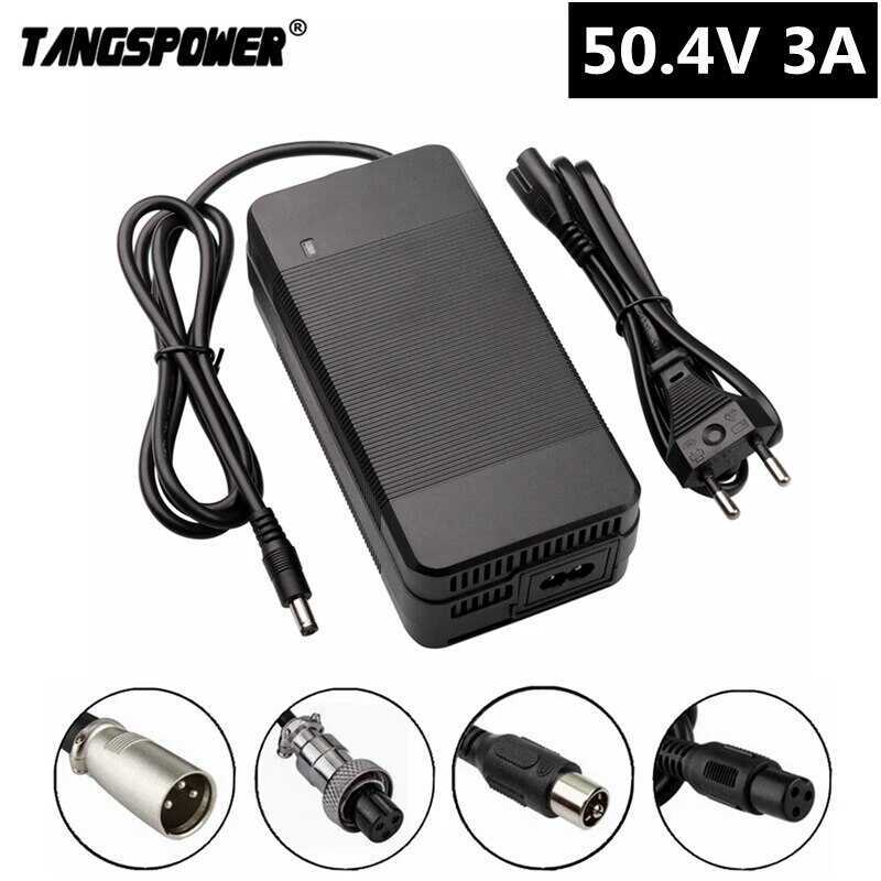 C [The-Best] 50.4V 3A Lithium Electric Bike Charger For 12S 44.4V Li-Ion Pack E-Bike Charger Plug E