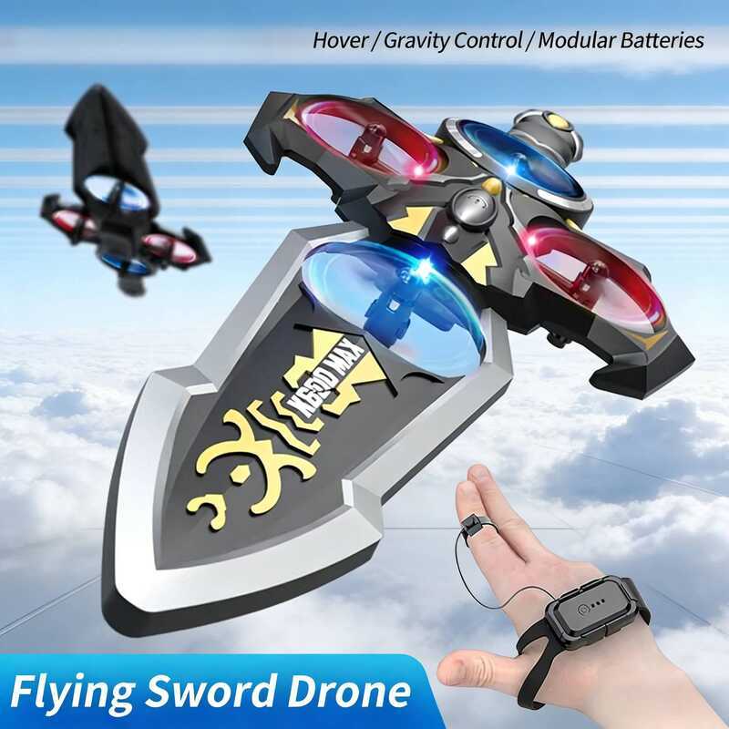 C Flying Sword Gift For Children Foam Watch Remote Control Flying Sword Quadcopter Model Remote Con