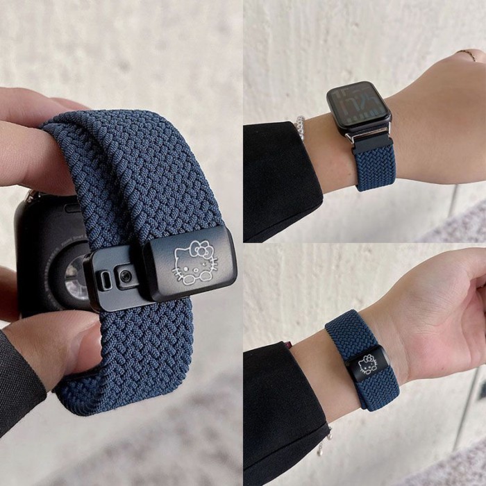 ปีใหม่สีแดง Hello Kitty เหมาะสําหรับนาฬิกา IQOO GT2 พร้อมหัวเข็มขัดแม่เหล็กแบบถัก Vivowatch GT ผู้หญิง