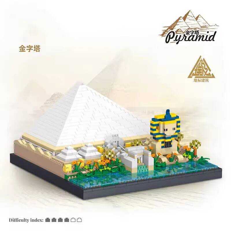 C Creative Expert Art Building Bloc Egypt Pyramid Sphinx Architecure Model Mini Brick DIY Assemble