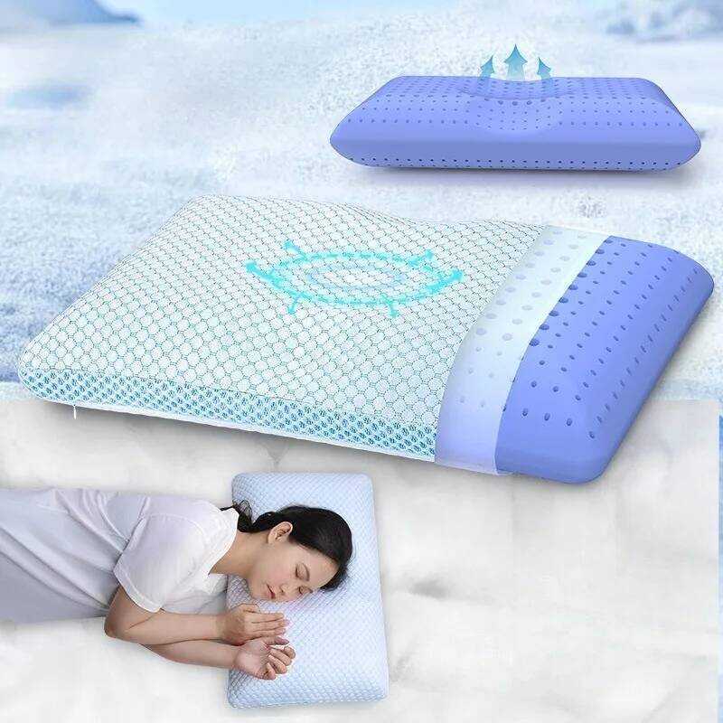 C Summer Breathable Cool Memory Foam Pillow Slow Rebound Cervical Neck Pillow Side Sleeper Deep Sle