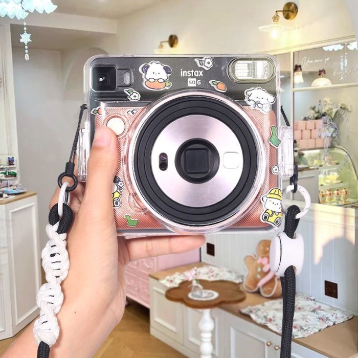 Fuji SQ1instax SQ1instax SQUARE SQ6 sq6 กระเป๋ากล้อง Hard Case โปร่งใสคริสตัลป้องกันรอยขีดข่วน [อุปก