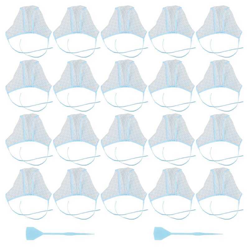 C 22Pcs Hair Highlighting Cap Disposable Waterproof For Home Salon Use Hair Coloring Hat, Dyeing To
