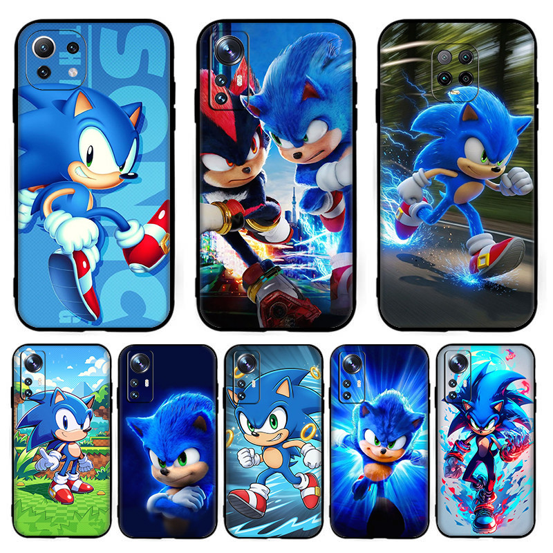 สําหรับ Xiaomi POCO F5Pro C65 C55 F5 X5Pro X5 M6 F6 Pro อะนิเมะการ์ตูน Sonic the Hedgehog TPU สีดําซ