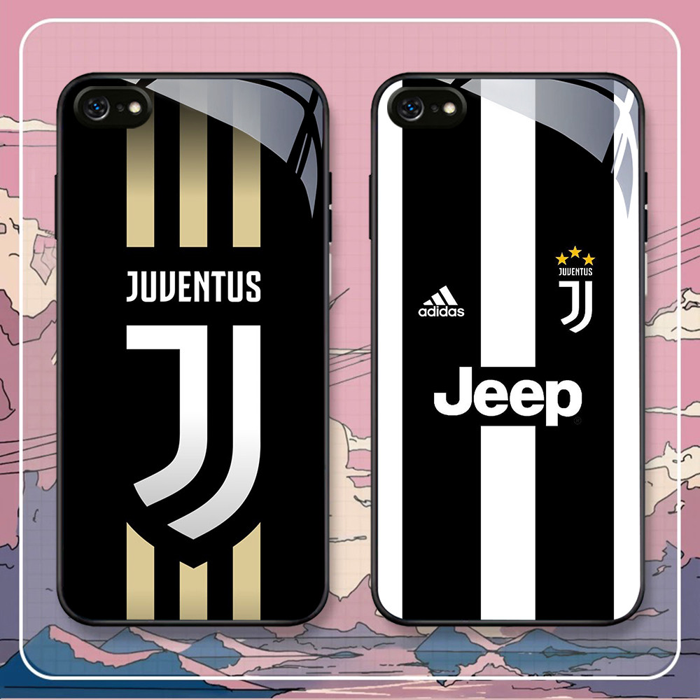 FB-17 J-Juventus Club HD Glass Case สําหรับ iPhone SE 6S 6 7 XS 8 Max Plus 2020 2022