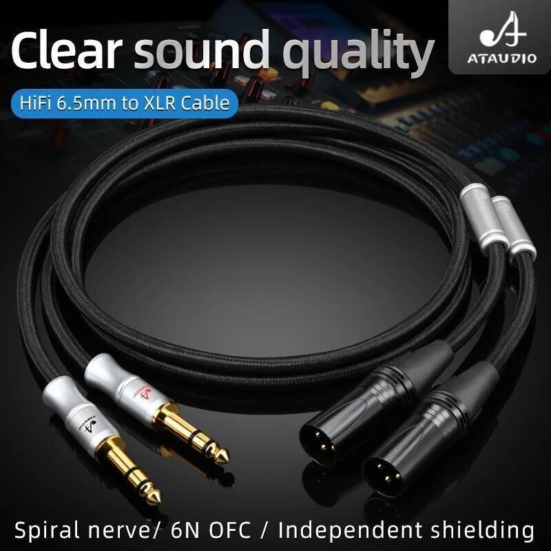 สายเคเบิล Hifi 6.5 มม. ถึง XLR Dual TRS 6.35 มม. ถึง 3 พิน XLR สายบาลานซ์สําหรับไมโครโฟน, แพลตฟอร์ม,