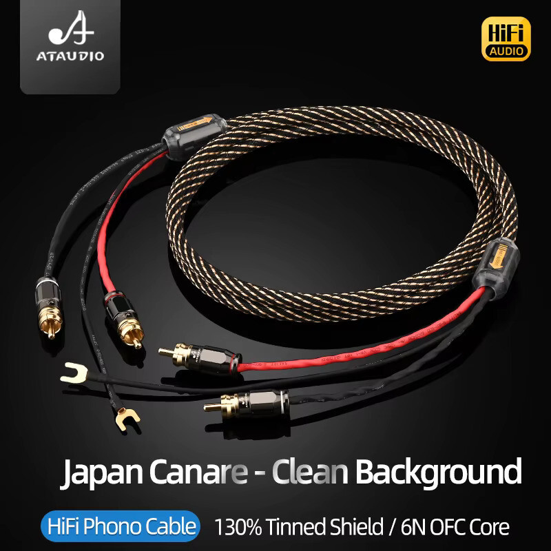 Canare 6N OFC HiFi Audio 2RCA สายกราวด์สําหรับเทปสีดํา LP เครื่องเล่นแผ่นเสียงไวนิลเครื่องขยายเสียงแชสซีสายสัญญาณ