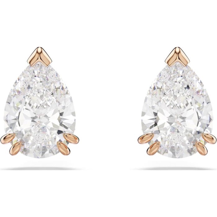 ต่างหูสตั๊ด Swarovski Stilla ลูกแพร์คัท สีโรสโทนขาว