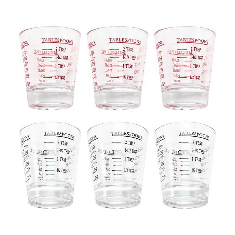 C [Ey5ey54t]6Pcs Measuring Cup Espresso Shot Glass Liquid Heavy Glass Wine Glass 26-Incremental Mea
