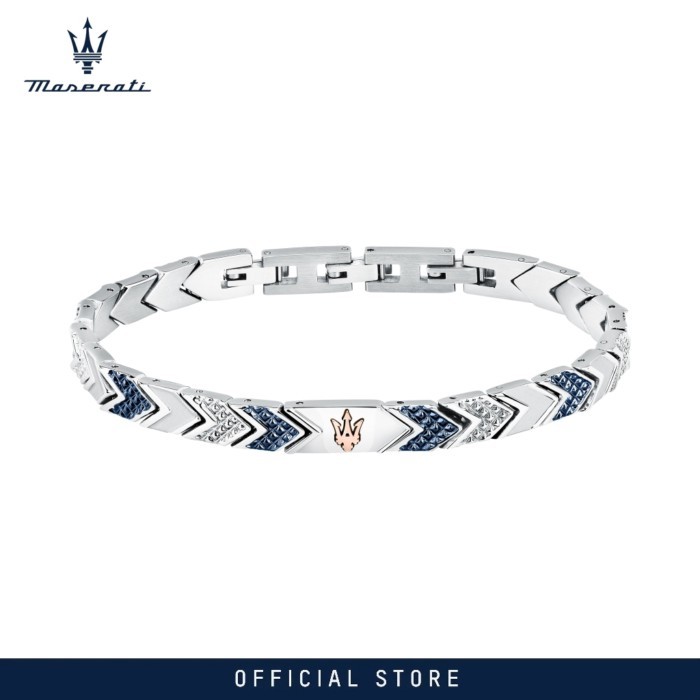 MASERATI Jewels 215mm Men's Stainless Steel Bracelet, Red-Green+Blue, JM225AVD88 (Adjustable)Italy
