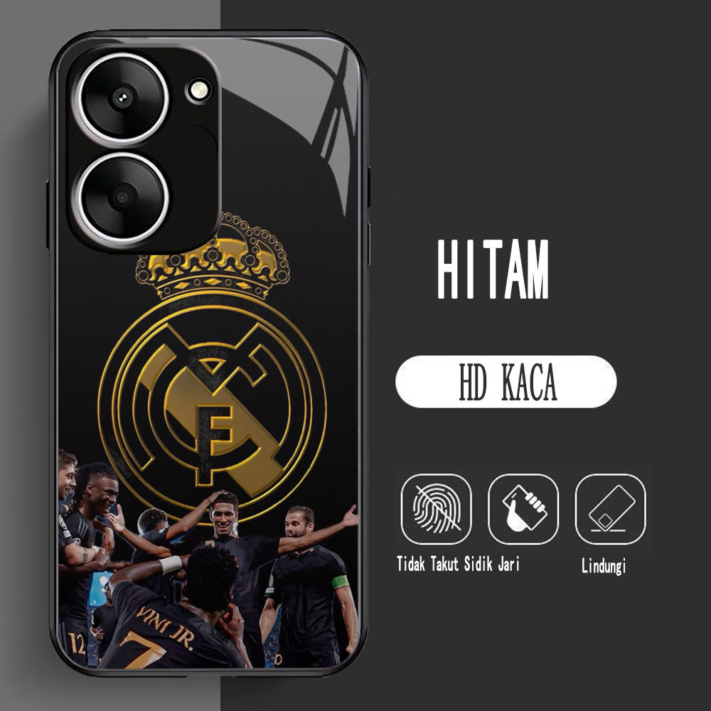 Y-22 R_Real_Madrid HD Glass Casing สําหรับ VIVO Y36 Y18 Y27S Y03t Y16 Y56 Y01 Y01A IQOO Z9X Y03 5G ก