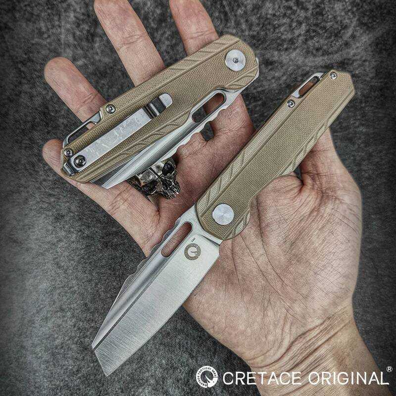 C CRETACE KNIVES KANTE SERIES Original Folding Blade Pocketkn D2 Steel Desert G10 Handle EDC Campin