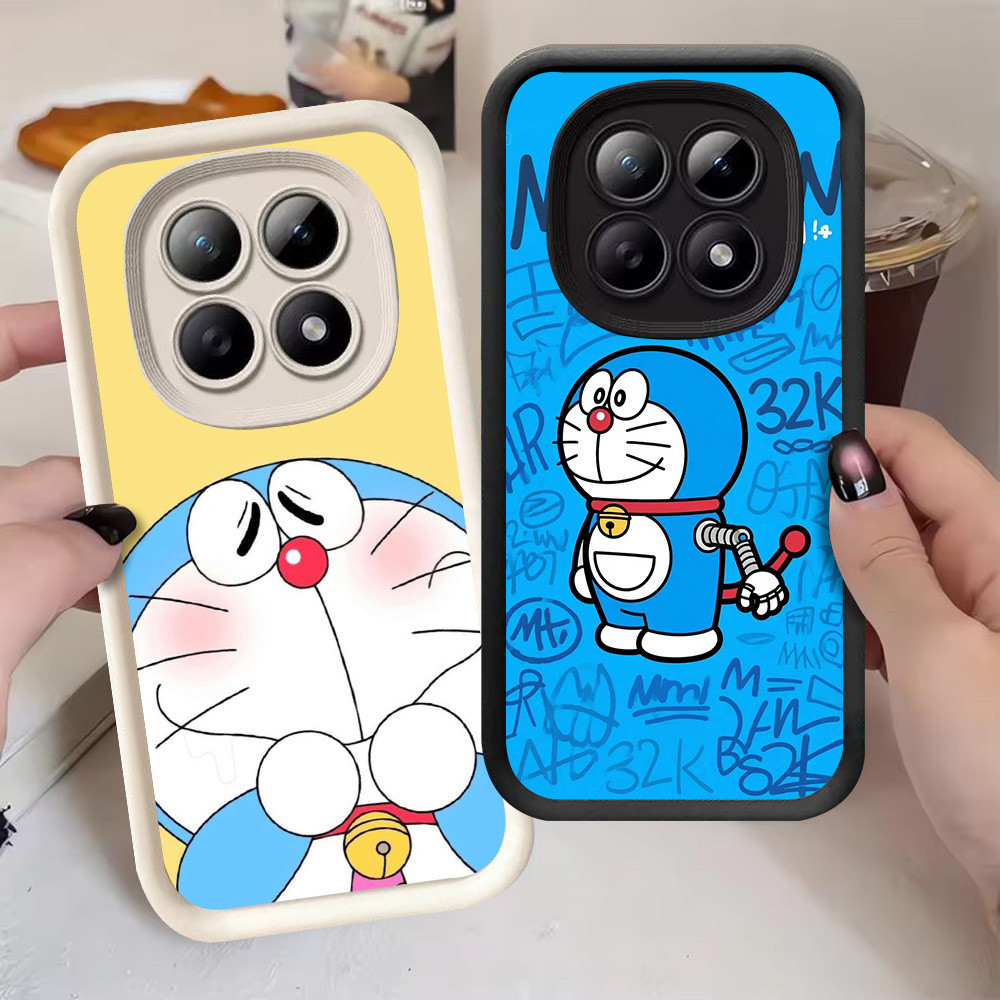 G-27 Doraemon Casing สําหรับ Xiaomi POCO M8 Redmi Note 15 14 Pro 5G 4G สีดําและสีขาว