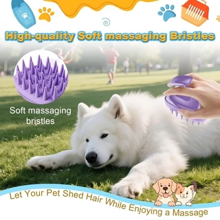 Benepaw แปรงแชมพูสุนัข 2 in 1 Bath Scrubber เครื่องมือนวดยาง Curry สําหรับไหลกําจัดสิ่งสกปรก เครื่องกลึง Grooming